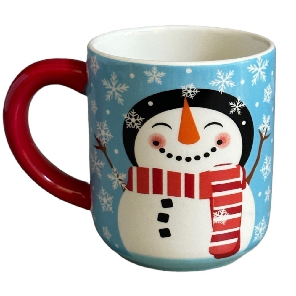 🌺 Boutique Christmas Snowman Holiday Ceramic Blue Coffee Mug